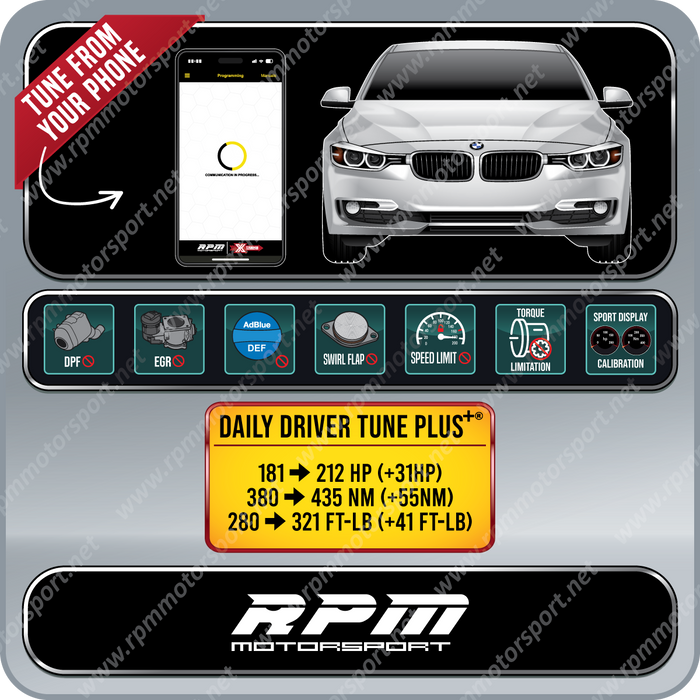 BMW F30 328d 328dX Years 2013 to 06/2015 Rpm Motorsport TRI Tuning Bundle