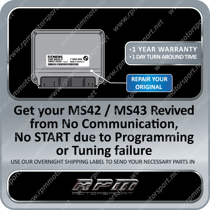 BMW MS42 / MS43 ECU Revival - Bricked - No communication - Repair Service