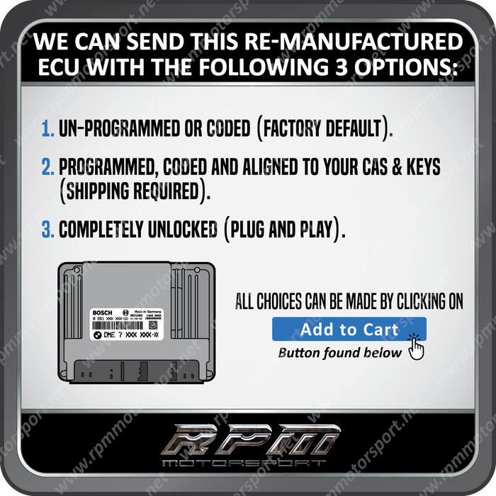BMW E63 E64 (6 Series) ME9.2 Remanufactured ECU 03/2005 to 07/2007