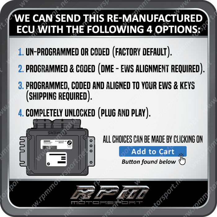 MINI COOPER (R50- R52 - R53) Years 2001 To 2008 RE-MAN ECU