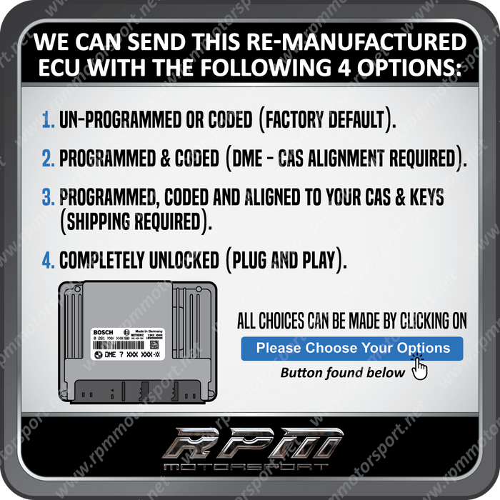 BMW E60 (5 Series) ME9.2 Remanufactured ECU 02/2005 to 02/2007