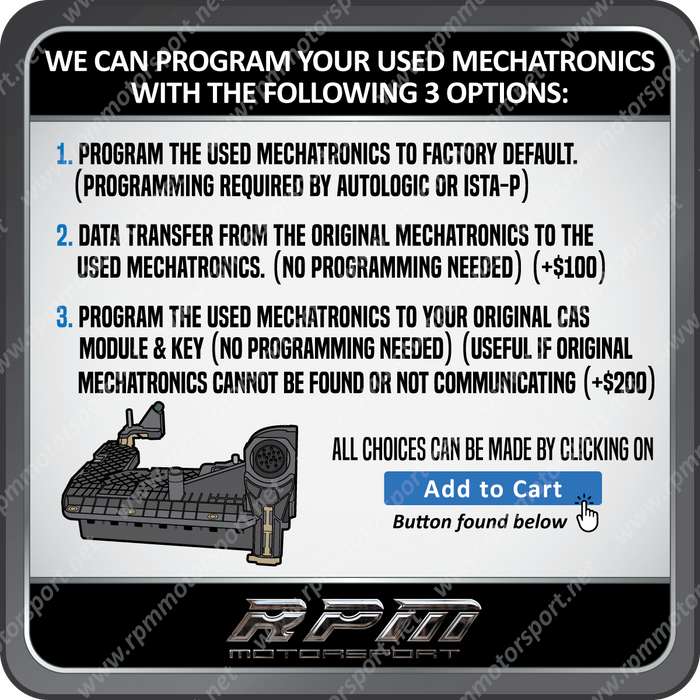 BMW GA8HP45Z / GA8HP50Z / GA8HP70Z Mechatronic Gearbox USED EGS TCU programming service 8HP ALL F SERIES!