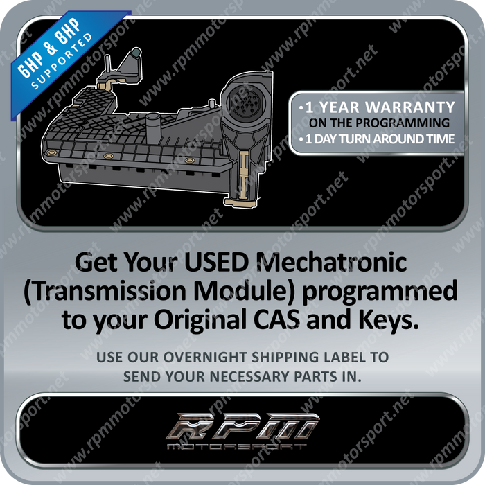 BMW GA8HP45Z / GA8HP50Z / GA8HP70Z Mechatronic Gearbox USED EGS TCU programming service 8HP ALL F SERIES!