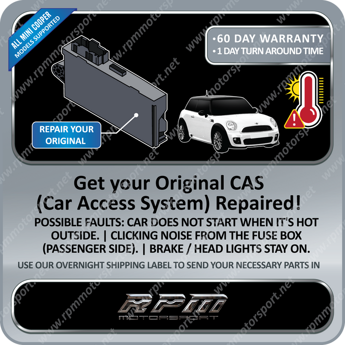 MINI COOPER Car Access System CAS3 Module Repair Service (Heat Related)