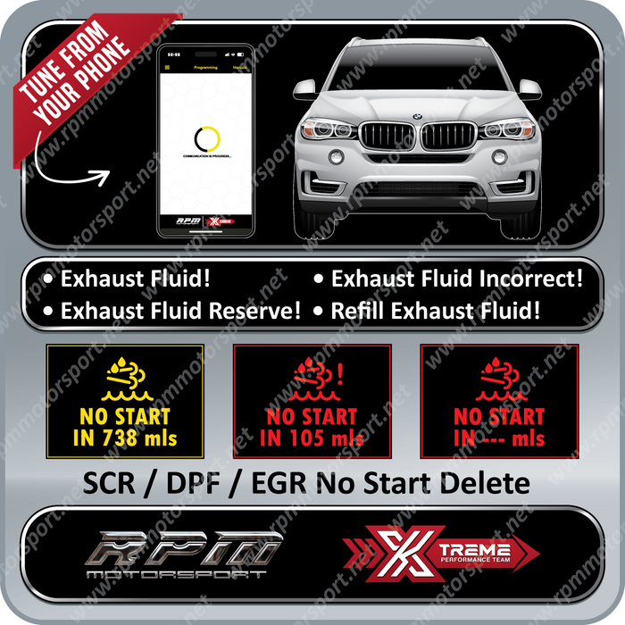 BMW F15 X5 35dX Years 2013 to 06/2015 SCR / DPF / EGR Delete