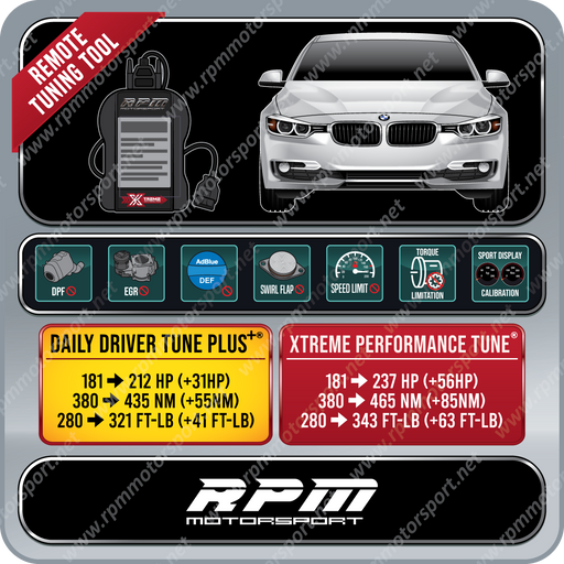 BMW F30 328d 328d xDrive 07/2015 to 2019 Rpm Motorsport Tune