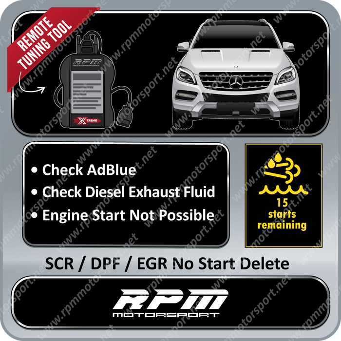 Mercedes Benz ML350 / GL350 BlueTEC SCR / DPF / EGR Delete (EDC17CP46) Years 2012 to 2016