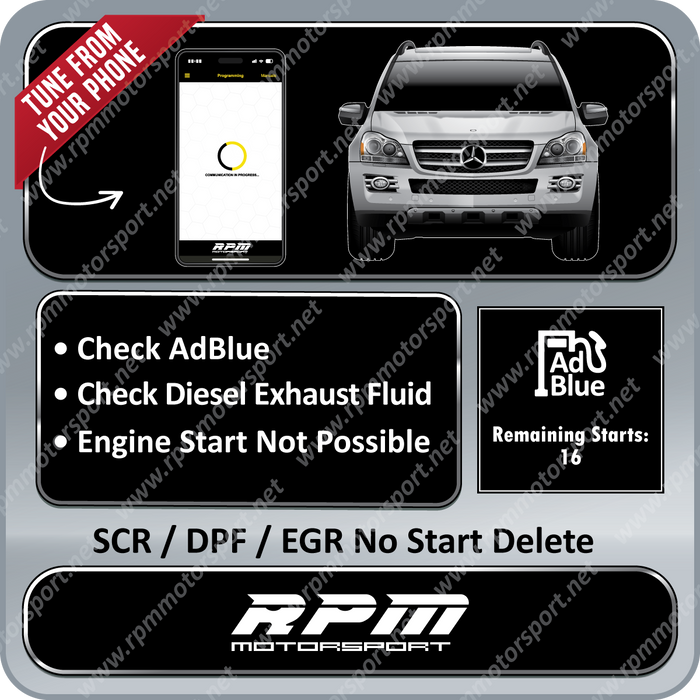 Mercedes Benz SCR / DPF / EGR Delete (EDC16CP31) Years 2003 to 2012