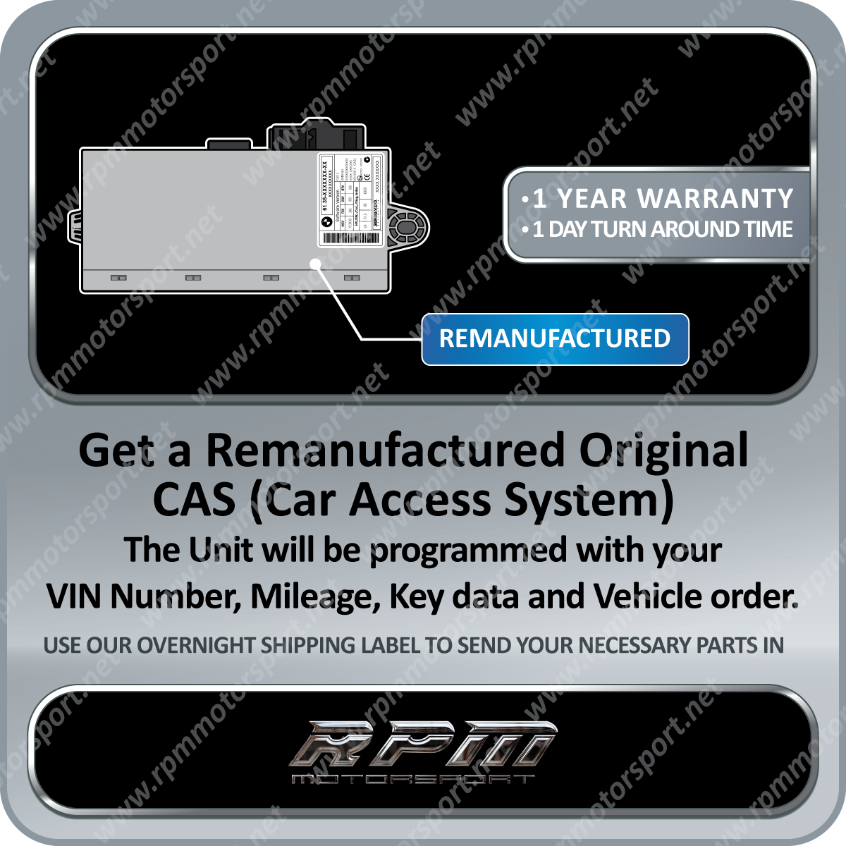 BMW Remanufactured CAS2 (Car Access System) 2002 to 2010 — Rpm ...