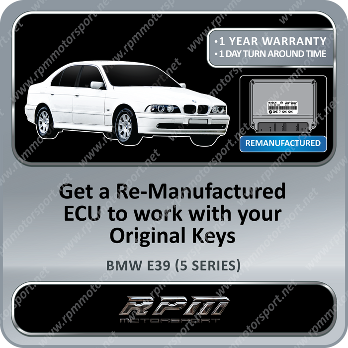 BMW E39 (5 Series) ME7.2 Remanufactured ECU 10/1998 to 07/2003