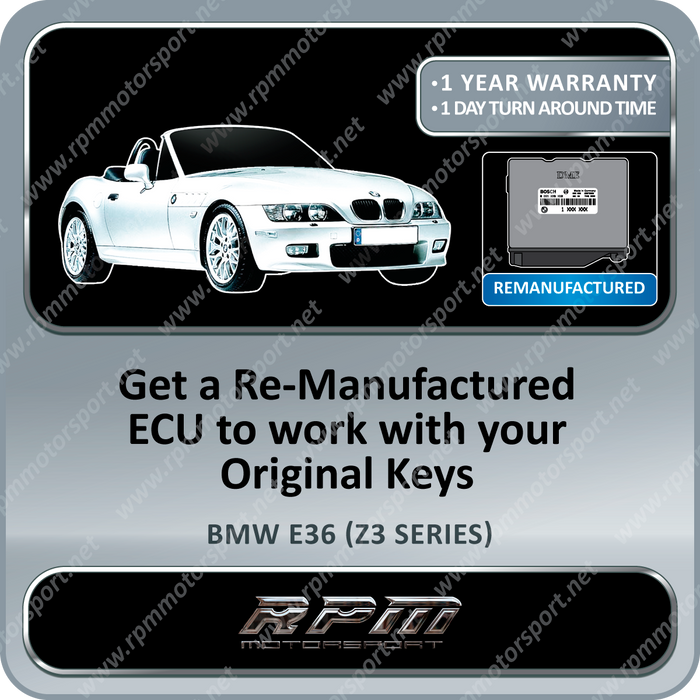 BMW E36 (Z3 Series) ME5.2 Remanufactured ECU 01/1996 to 09/1998