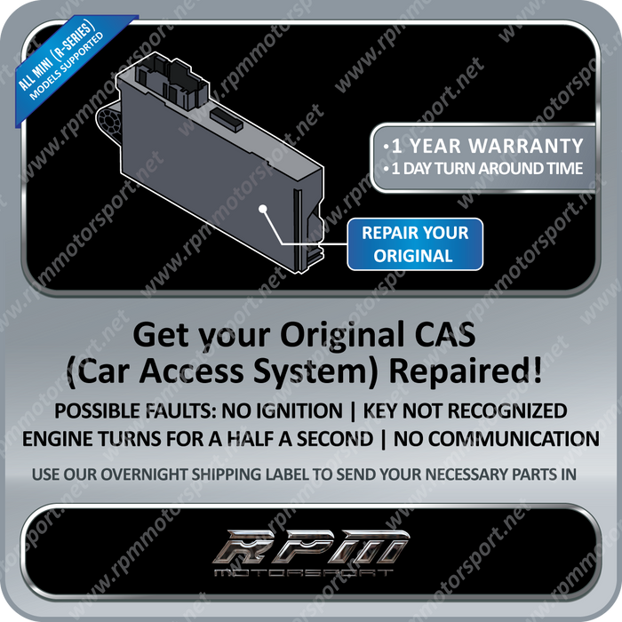 ALL MINI Cooper (R-Series) CAS3 Module A0C1 Repair Service (Half a Second Crank)