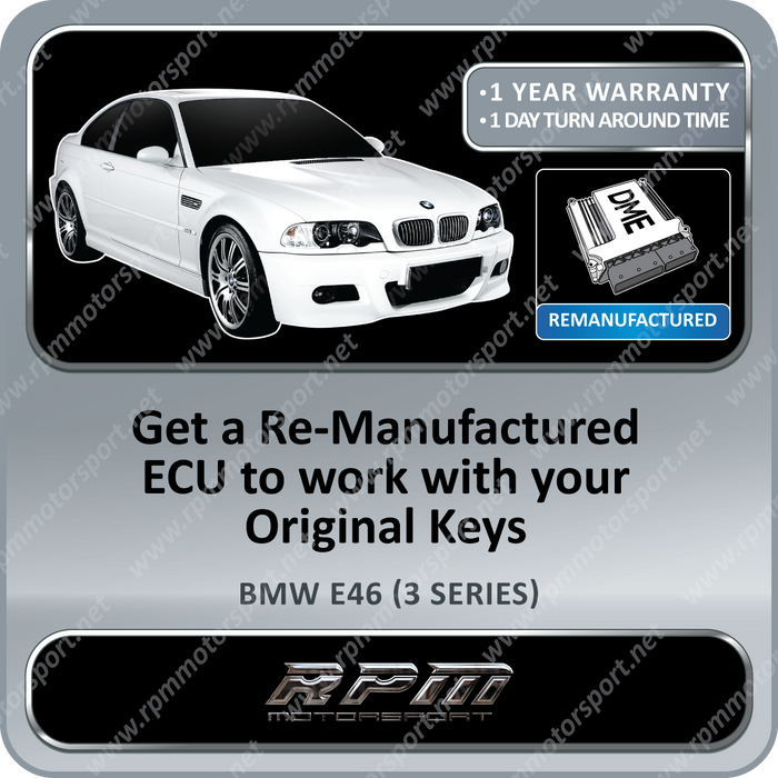 BMW E46 (3 Series) BMS46 Remanufactured ECU 06/1998 to 03/2002