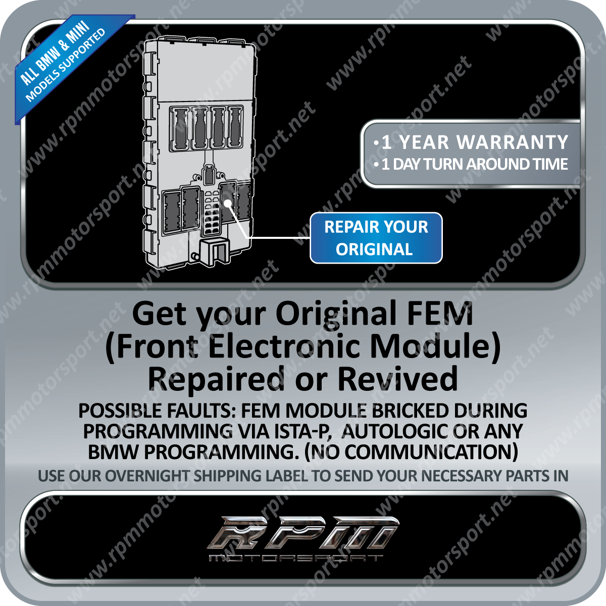 BMW / MINI FEM (Front Electronic Module) Repair Service F-Series — RPM ...