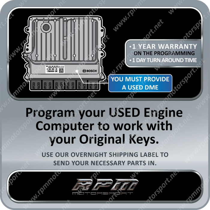 BMW F-Series Used DME / ECU Replacement Programming Bosch MG1CS003 (DME_861) Years 2015 to 2021